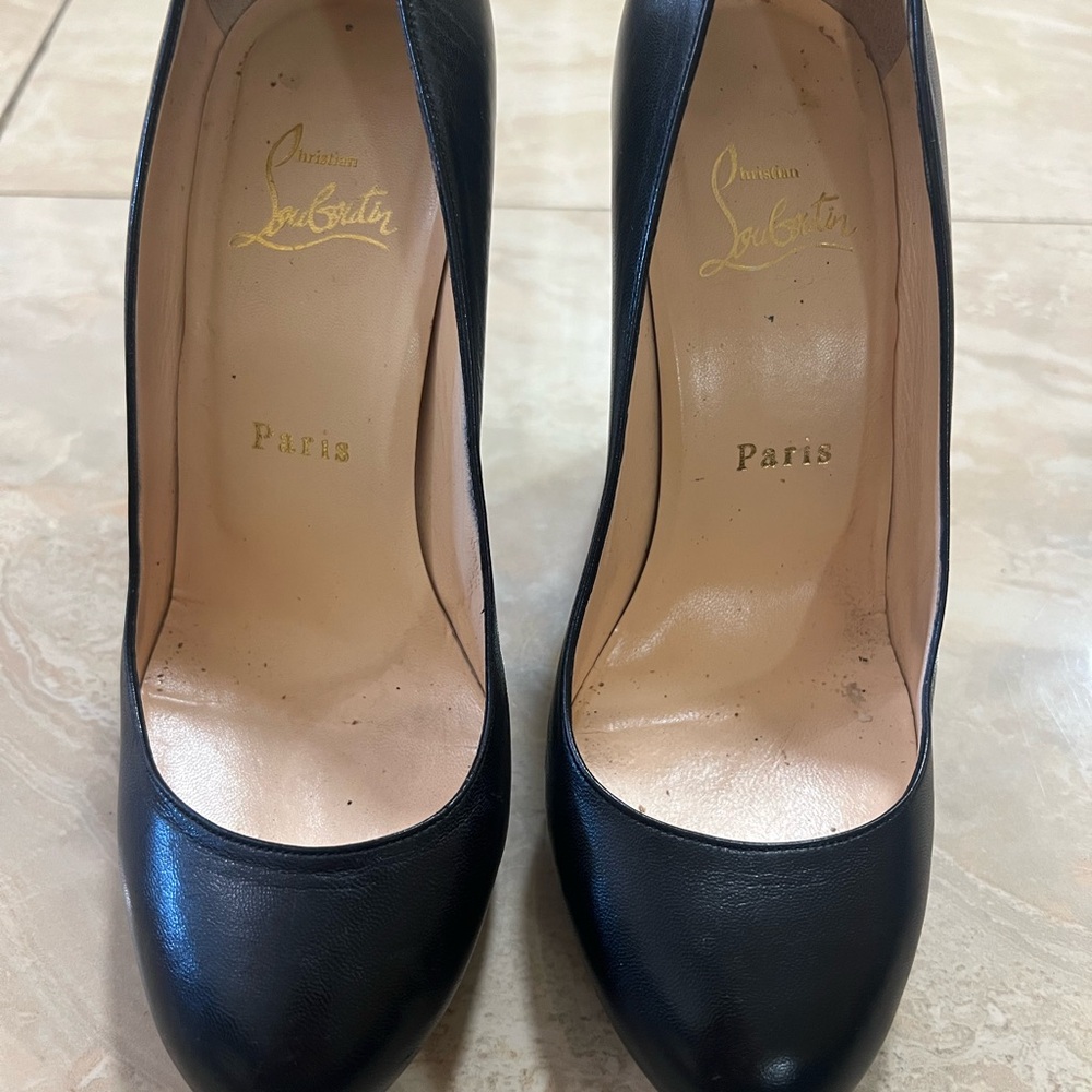 Christian Louboutin Black Leather Heels